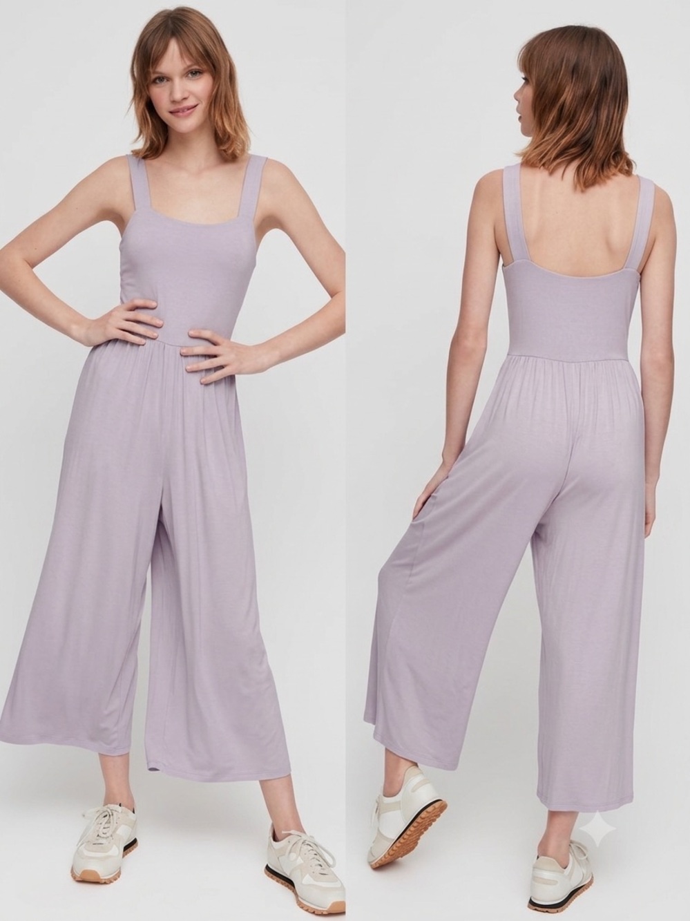 WILFRED ARITZIA Lilac Purple Wide-Leg Tank Assonance Jumpsuit Size Medium